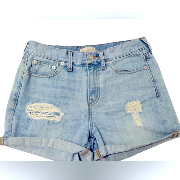 Madewell Women's Boyshorts Shorts Destroyed Rip & Repair Edition Size 27 - Picture 4 of 14
